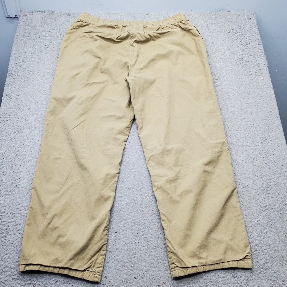 The Territory Ahead Golf‎ Chino Pants Mens XL Tan Flannel Lined Elastic Waist
